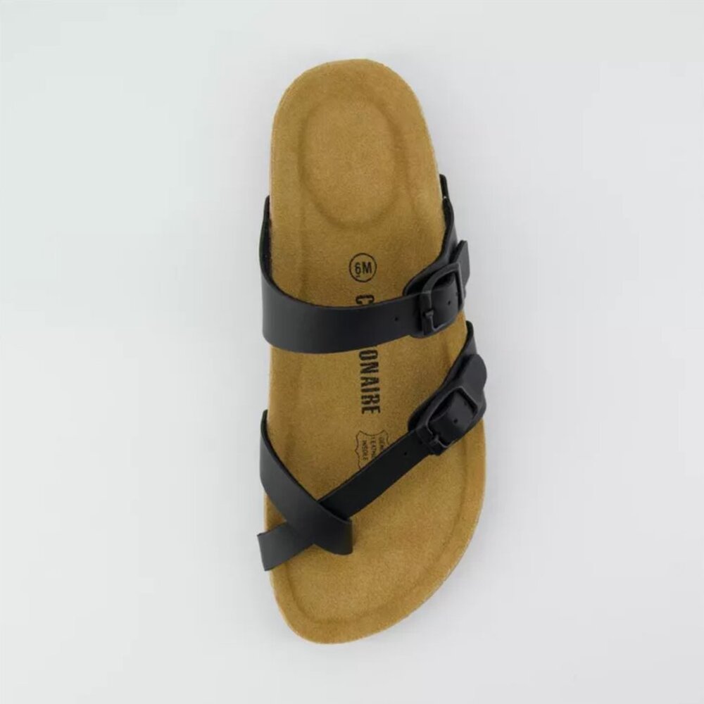 CUSHIONAIRE Luna Cork Footbed Sandals – Black, Size 7.5 - Picture 4 of 6
